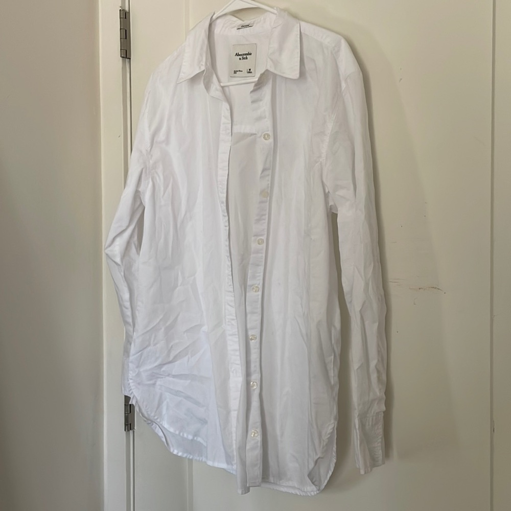 Abercrombie & Fitch white oversized button up